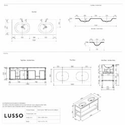 Dorchester Double Vanity Unit With Stone Basin (Grey Oak 1500mm) -LUSSOSTONE Shop dorchester double vanity unit with stone basin grey oak 1500mm p1901 36294 zoom