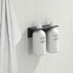 Double Soap Dispenser Wall Bracket Matte Black -LUSSOSTONE Shop double soap dispenser wall bracket matte black p4008 25958 zoom