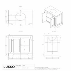 Eaton Carrara Marble Floorstanding Vanity Unit (Matte Cream) 1000mm -LUSSOSTONE Shop eaton carrara marble floorstanding vanity unit matte cream 1000mm p3769 36133 zoom