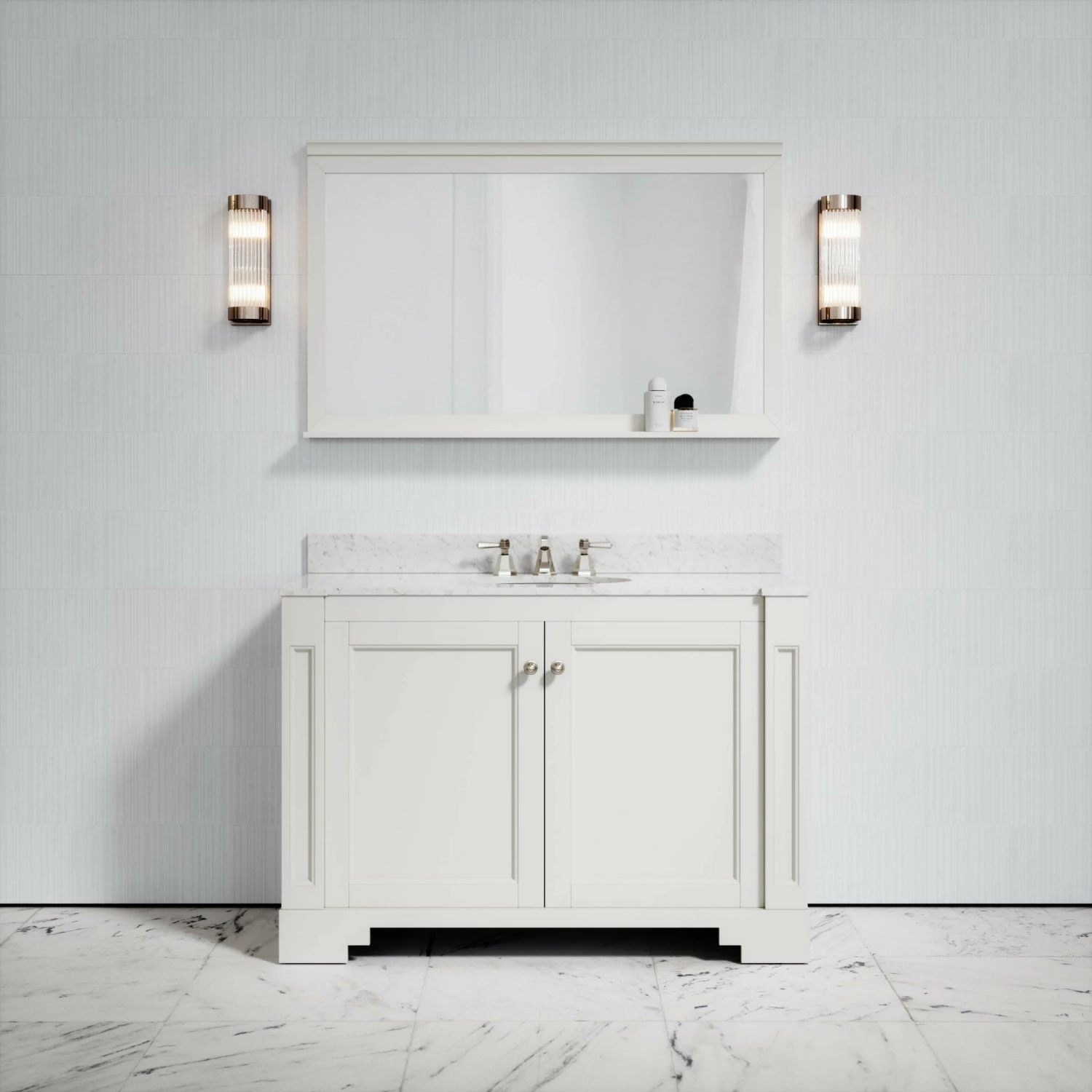 Eaton Carrara Marble Floorstanding Vanity Unit (Matte Cream) 1200mm 3 Eaton Carrara Marble Floorstanding Vanity Unit (Matte Cream) 1200mm