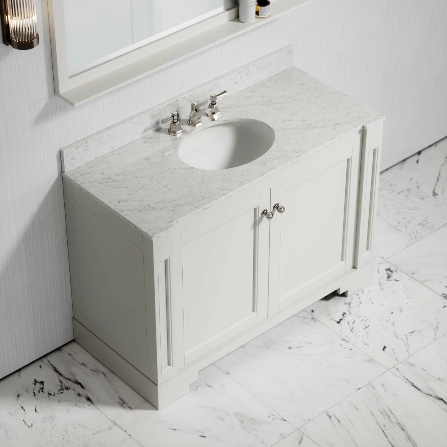 Eaton Carrara Marble Floorstanding Vanity Unit (Matte Cream) 1200mm 5 Eaton Carrara Marble Floorstanding Vanity Unit (Matte Cream) 1200mm - Image 3