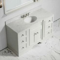 Eaton Carrara Marble Floorstanding Vanity Unit (Matte Cream) 1400mm -LUSSOSTONE Shop eaton carrara marble floorstanding vanity unit matte cream 1400mm p3772 22673 zoom
