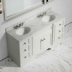Eaton Carrara Marble Floorstanding Vanity Unit (Matte Cream) 1600mm -LUSSOSTONE Shop eaton carrara marble floorstanding vanity unit matte cream 1600mm p3770 22689 zoom