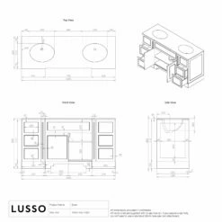 Eaton Carrara Marble Floorstanding Vanity Unit (Matte Cream) 1600mm -LUSSOSTONE Shop eaton carrara marble floorstanding vanity unit matte cream 1600mm p3770 36051 zoom