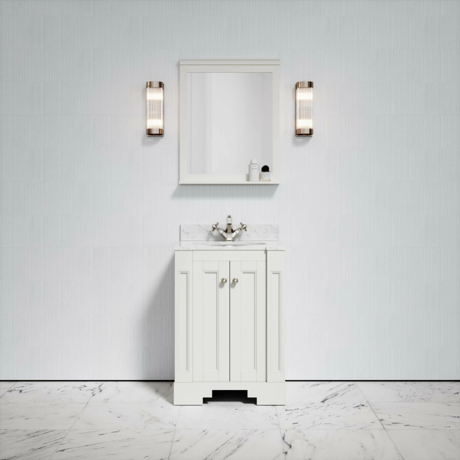 Eaton Carrara Marble Floorstanding Vanity Unit (Matte Cream) 600mm 3 Eaton Carrara Marble Floorstanding Vanity Unit (Matte Cream) 600mm