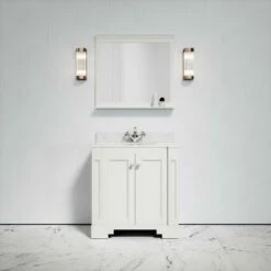 Eaton Carrara Marble Floorstanding Vanity Unit (Matte Cream) 800mm