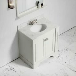 Eaton Carrara Marble Floorstanding Vanity Unit (Matte Cream) 800mm -LUSSOSTONE Shop eaton carrara marble floorstanding vanity unit matte cream 800mm p3765 18577 zoom