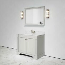 Eaton Carrara Marble Floorstanding Vanity Unit (Matte Stone) 1000mm -LUSSOSTONE Shop eaton carrara marble floorstanding vanity unit matte stone 1000mm p3773 18774 zoom