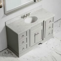 Eaton Carrara Marble Floorstanding Vanity Unit (Matte Stone) 1400mm -LUSSOSTONE Shop eaton carrara marble floorstanding vanity unit matte stone 1400mm p3776 22667 zoom