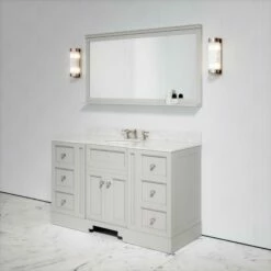Eaton Carrara Marble Floorstanding Vanity Unit (Matte Stone) 1400mm -LUSSOSTONE Shop eaton carrara marble floorstanding vanity unit matte stone 1400mm p3776 22669 zoom