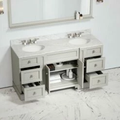 Eaton Carrara Marble Floorstanding Vanity Unit (Matte Stone) 1600mm 9 Eaton Carrara Marble Floorstanding Vanity Unit (Matte Stone) 1600mm -LUSSOSTONE Shop eaton carrara marble floorstanding vanity unit matte stone 1600mm p3774 24659 zoom