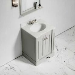 Eaton Carrara Marble Floorstanding Vanity Unit (Matte Stone) 600mm -LUSSOSTONE Shop eaton carrara marble floorstanding vanity unit matte stone 600mm p3768 18594 zoom