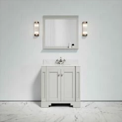 Eaton Carrara Marble Floorstanding Vanity Unit (Matte Stone) 800mm
