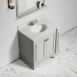 Eaton Carrara Marble Floorstanding Vanity Unit (Matte Stone) 800mm -LUSSOSTONE Shop eaton carrara marble floorstanding vanity unit matte stone 800mm p3767 18598 zoom