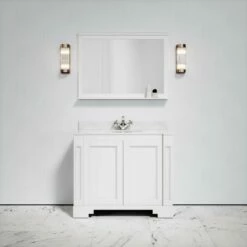 Eaton Carrara Marble Floorstanding Vanity Unit (Matte White) 1000mm -LUSSOSTONE Shop eaton carrara marble floorstanding vanity unit matte white 1000mm p3760 18762 zoom
