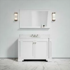 Eaton Carrara Marble Floorstanding Vanity Unit (Matte White) 1200mm