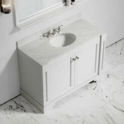Eaton Carrara Marble Floorstanding Vanity Unit (Matte White) 1200mm -LUSSOSTONE Shop eaton carrara marble floorstanding vanity unit matte white 1200mm p3762 18778 zoom