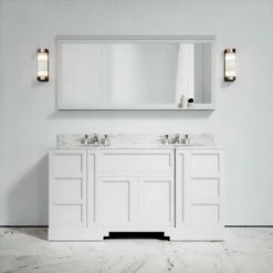 Eaton Carrara Marble Floorstanding Vanity Unit (Matte White) 1600mm -LUSSOSTONE Shop eaton carrara marble floorstanding vanity unit matte white 1600mm p3761 22682 zoom