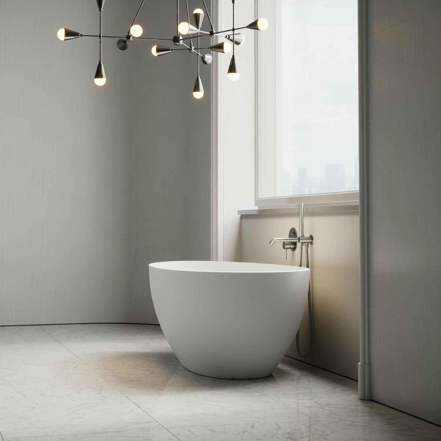 Egg Shell Freestanding Mini Stone Bath 1500mm 5 Egg Shell Freestanding Mini Stone Bath 1500mm - Image 3