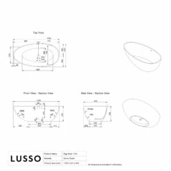 Egg Shell Freestanding Stone Bath 1700mm -LUSSOSTONE Shop egg shell freestanding stone bath 1700mm p21 41672 zoom