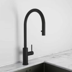 Elegance Pull Out Kitchen Mixer Tap Matte Black