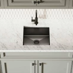 Elegance Pull Out Kitchen Mixer Tap Matte Black & Vello Undermount Sink Black Gunmetal -LUSSOSTONE Shop elegance pull out kitchen mixer tap matte black vello undermount sink black gunmetal p5013 27574 image