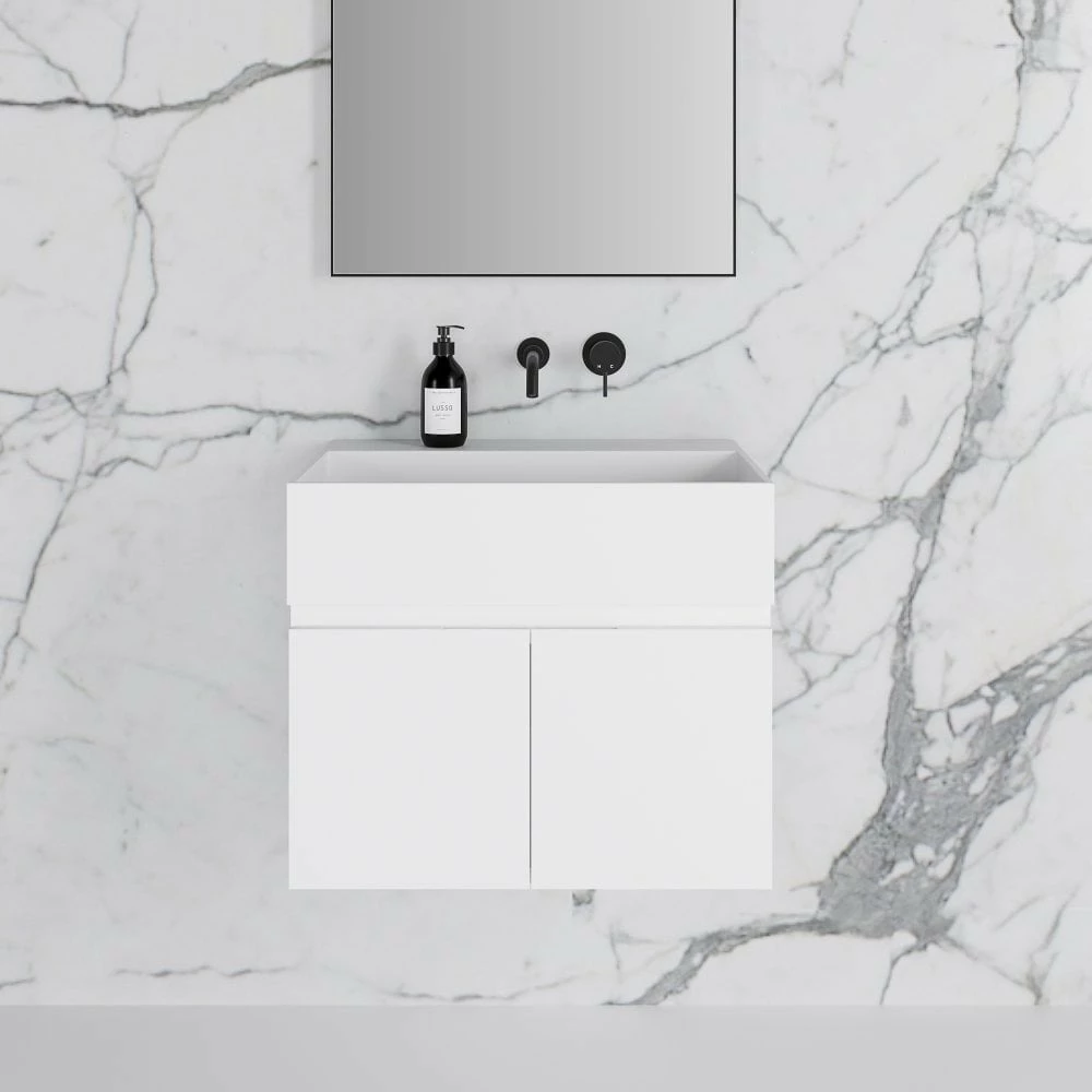 Ethos Vanity Unit With Stone Basin (Matte White 600mm) 6 Ethos Vanity Unit With Stone Basin (Matte White 600mm) - Image 4