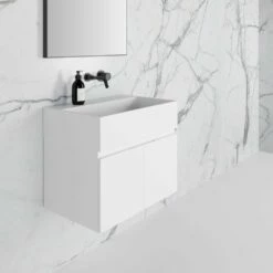 Ethos Vanity Unit With Stone Basin (Matte White 600mm) 15 Ethos Vanity Unit With Stone Basin (Matte White 600mm) -LUSSOSTONE Shop ethos vanity unit with stone basin matte white 600mm p2014 11857 image