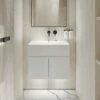 Ethos Vanity Unit With Stone Basin (Matte White 600mm) -LUSSOSTONE Shop ethos vanity unit with stone basin matte white 600mm p2014 24716 zoom