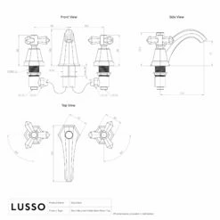 Eton Polished Nickel Deck Mounted 3-Hole Basin Mixer Tap -LUSSOSTONE Shop eton polished nickel deck mounted 3 hole basin mixer tap p3871 35784 zoom
