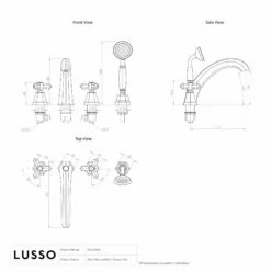 Eton Polished Nickel Deck Mounted Bath Shower Tap -LUSSOSTONE Shop eton polished nickel deck mounted bath shower tap p3875 35820 zoom