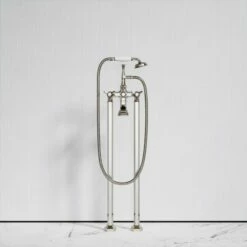 Eton Polished Nickel Freestanding Bath Shower Tap