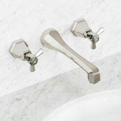 Eton Polished Nickel Wall Mounted Basin Mixer Tap 7 Eton Polished Nickel Wall Mounted Basin Mixer Tap -LUSSOSTONE Shop eton polished nickel wall mounted basin mixer tap p3872 20958 zoom