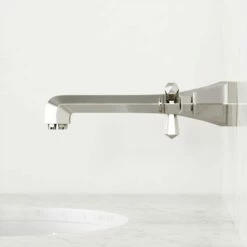 Eton Polished Nickel Wall Mounted Basin Mixer Tap 8 Eton Polished Nickel Wall Mounted Basin Mixer Tap -LUSSOSTONE Shop eton polished nickel wall mounted basin mixer tap p3872 20959 zoom
