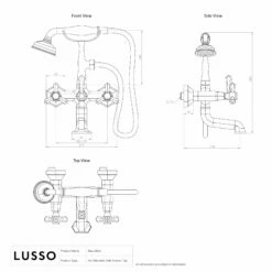 Eton Polished Nickel Wall Mounted Bath Shower Tap -LUSSOSTONE Shop eton polished nickel wall mounted bath shower tap p3873 35798 zoom