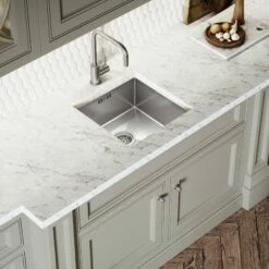 Flow Brushed Stainless Single Lever Kitchen Mixer Tap -LUSSOSTONE Shop flow brushed stainless single lever kitchen mixer tap p1242 36882 zoom