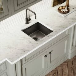 Flow Matte Black Single Lever Kitchen Mixer Tap -LUSSOSTONE Shop flow matte black single lever kitchen mixer tap p1243 36892 zoom