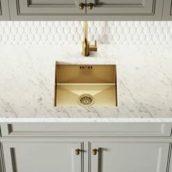 Flow Single Lever Kitchen Mixer Tap Brushed Gold 12 Flow Single Lever Kitchen Mixer Tap Brushed Gold -LUSSOSTONE Shop flow single lever kitchen mixer tap brushed gold p1482 36888 zoom