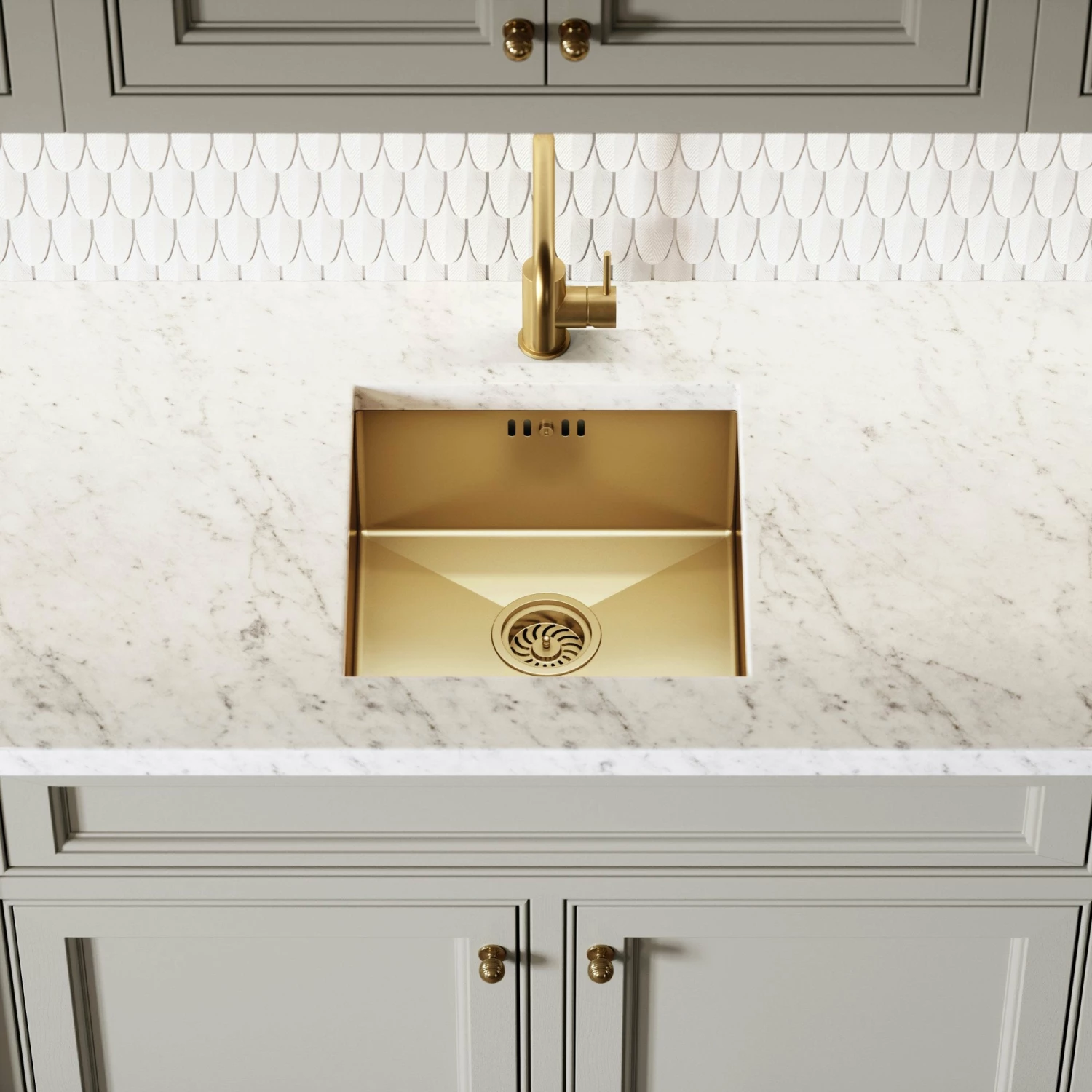 Flow Single Lever Kitchen Mixer Tap Brushed Gold 7 Flow Single Lever Kitchen Mixer Tap Brushed Gold - Image 5