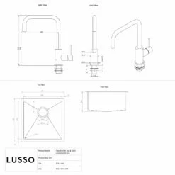 Flow Single Lever Kitchen Mixer Tap & Vello Undermount Sink Black Gunmetal -LUSSOSTONE Shop flow single lever kitchen mixer tap vello undermount sink black gunmetal p5846 35527 zoom