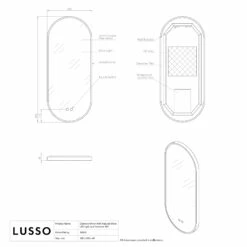 Glamora Matte Black Mirror With Natural White LED Light And Demister 380mm 11 Glamora Matte Black Mirror With Natural White LED Light And Demister 380mm -LUSSOSTONE Shop glamora matte black mirror with natural white led light and demister 380mm p6490 39867 zoom