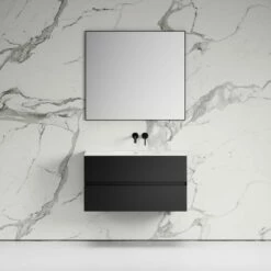 Gobain Vanity Unit With Stone Basin (Black 1000mm)