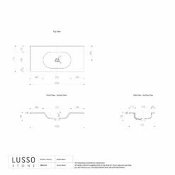 Gobain Vanity Unit With Stone Basin (Black 1000mm) -LUSSOSTONE Shop gobain vanity unit with stone basin black 1000mm p2213 15134 zoom