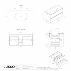 Gobain Vanity Unit With Stone Basin (Black 1000mm) -LUSSOSTONE Shop gobain vanity unit with stone basin black 1000mm p2213 35928 zoom
