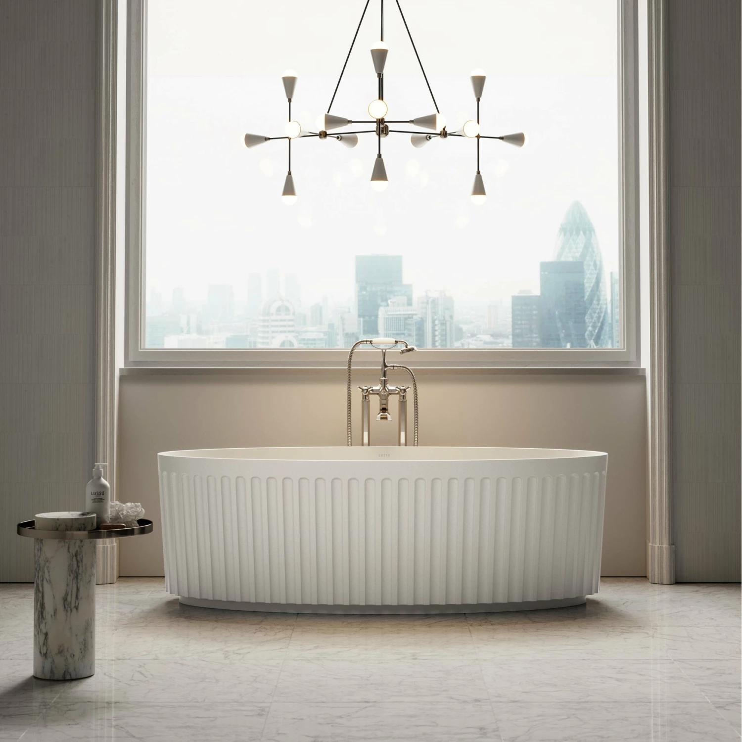 Jadore I Freestanding Fluted Stone Bath Matte Finish 1700mm 3 Jadore I Freestanding Fluted Stone Bath Matte Finish 1700mm