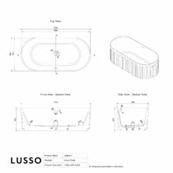 Jadore II Freestanding Fluted Stone Bath Matte Finish 1700mm 9 Jadore II Freestanding Fluted Stone Bath Matte Finish 1700mm -LUSSOSTONE Shop jadore ii freestanding fluted stone bath matte finish 1700mm p5069 41742 zoom