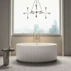 Front Page -LUSSOSTONE Shop jadore iii freestanding fluted stone bath matte finish 1500mm p5070 28091 zoom