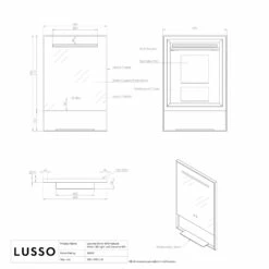 Levante Brushed Gold Mirror With Natural White LED Light And Demister 600mm -LUSSOSTONE Shop levante brushed gold mirror with natural white led light and demister 600mm p6477 39853 zoom