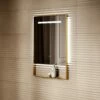 Levante Brushed Gold Mirror With Natural White LED Light And Demister 600mm -LUSSOSTONE Shop levante brushed gold mirror with natural white led light and demister 600mm p6477 40668 zoom