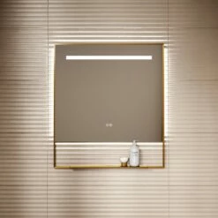 Levante Brushed Gold Mirror With Natural White LED Light And Demister 800mm 9 Levante Brushed Gold Mirror With Natural White LED Light And Demister 800mm -LUSSOSTONE Shop levante brushed gold mirror with natural white led light and demister 800mm p6479 40622 zoom
